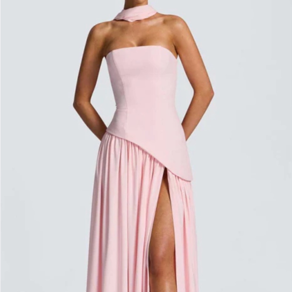 Elegant Pink Strapless Dress